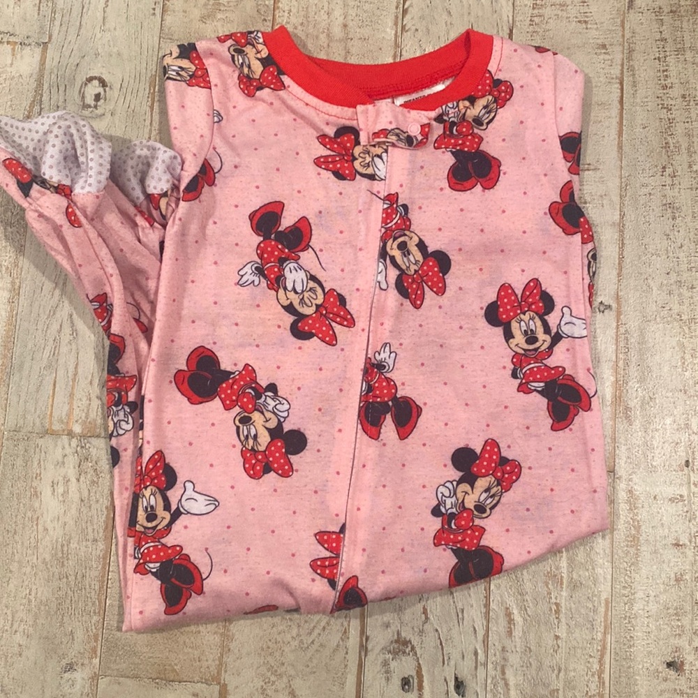 3/$20 Disney Minnie Mouse onesie footed pajamas size 24m